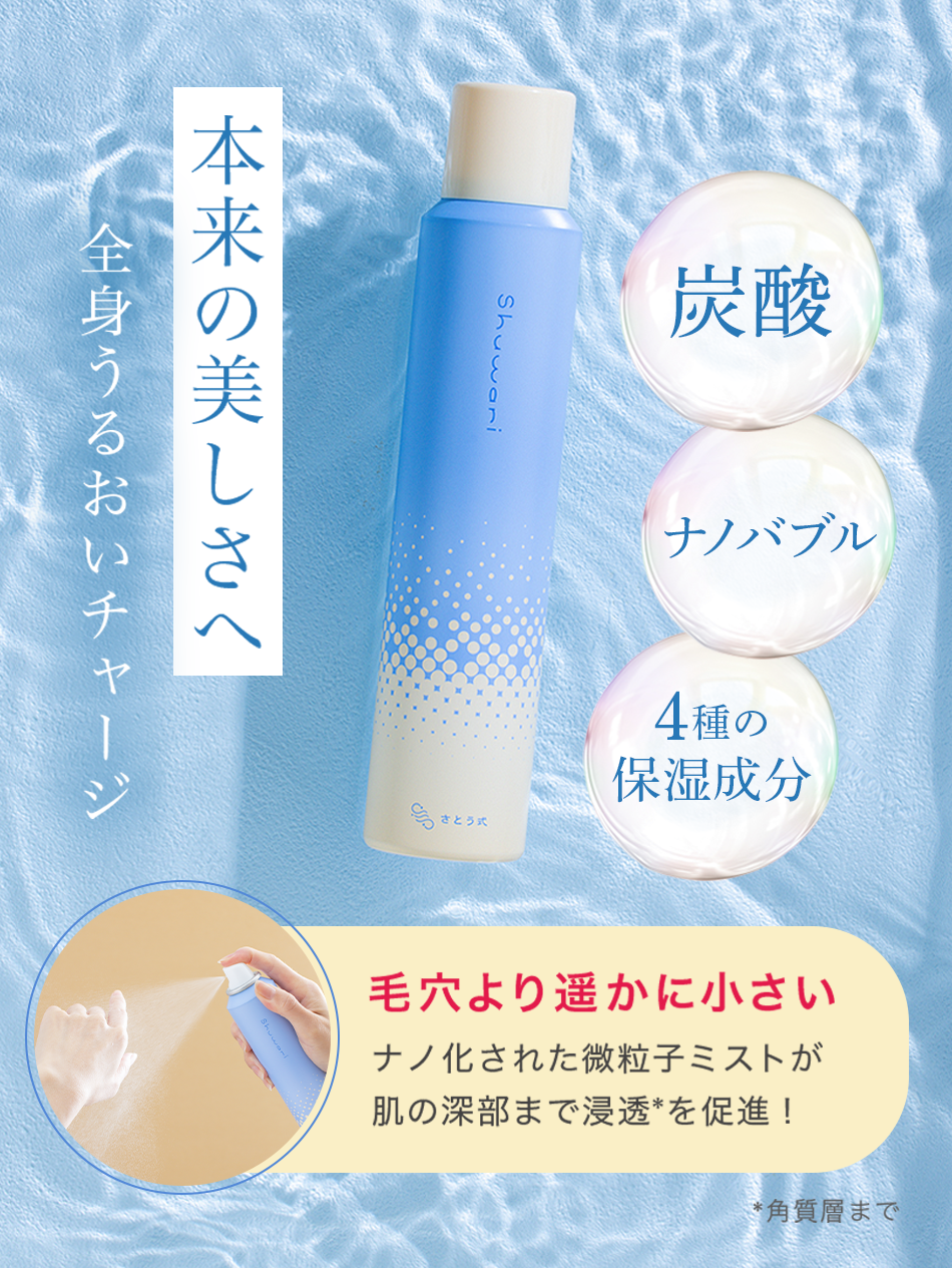 【単品購入】Shuwari　-しゅわり- 　さとう式炭酸ナノバブル化粧水
